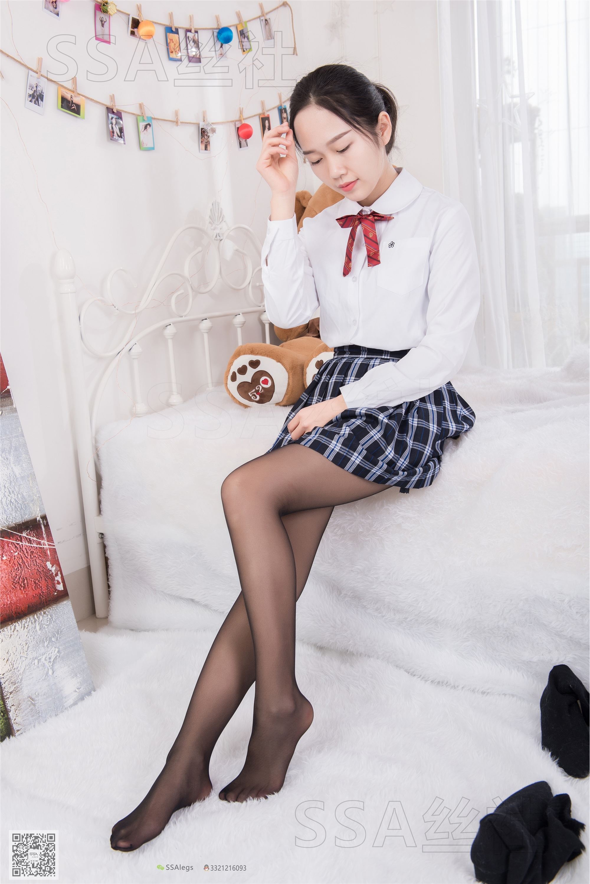 SSA Silk Club super clear photo NO.073 Xuan Xuan JK uniform black silk photo collection